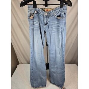 Apple Bottoms Women's Blue Solid Straight Leg Denim Jeans Size 8